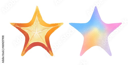 Starfish icon, beach travel elements, mollusk, ocean, marine illustration