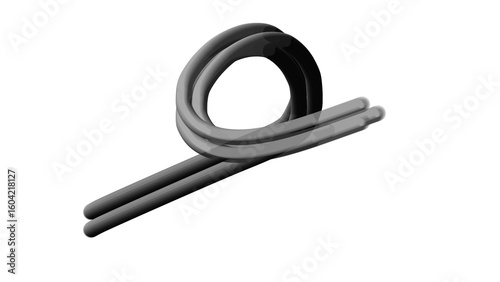Elegant Metallic Curve: A sleek, monochromatic studio shot showcases a graceful, intertwined metallic curve, creating a sense of subtle sophistication and modern art.