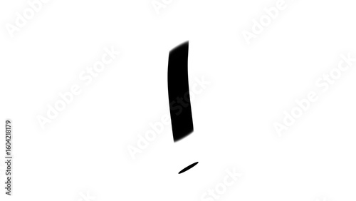 Exclamation Point Isolated: A bold black exclamation point leaps out from the blank canvas, making a powerful statement.