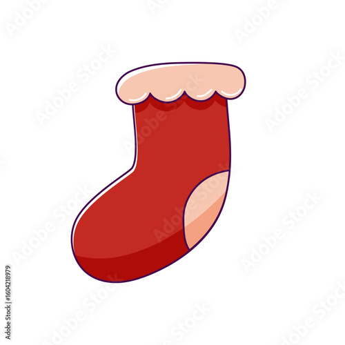 Christmas stocking for a gift, a stocking over the fireplace, a hand-drawn clipart