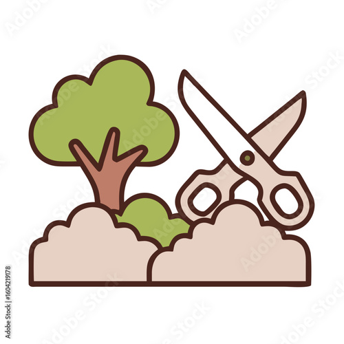 icon trimming-hedges on transparent background  