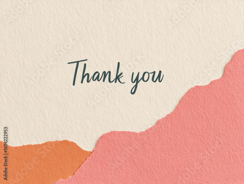 Thank you card design featuring textured paper and a warm color palette with an organic feel