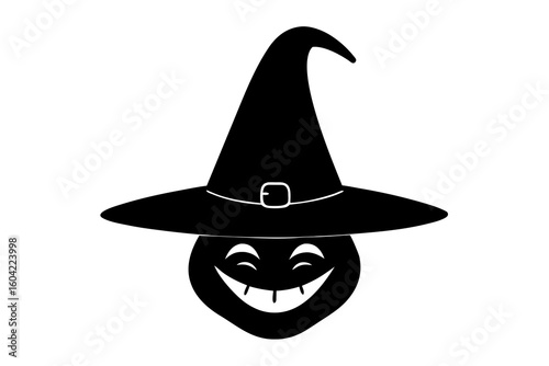 Creepy Witch Hat with Wart & Evil Cackle – Spooky Halloween Art