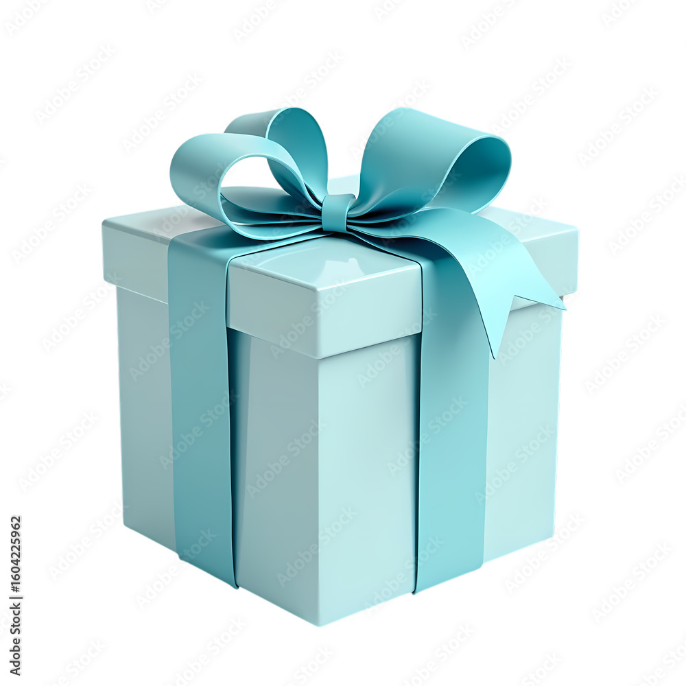 3d A light blue gift box with a ribbon isolated on transparent background 3d A light blue gift box with a ribbon isolated on transparent background