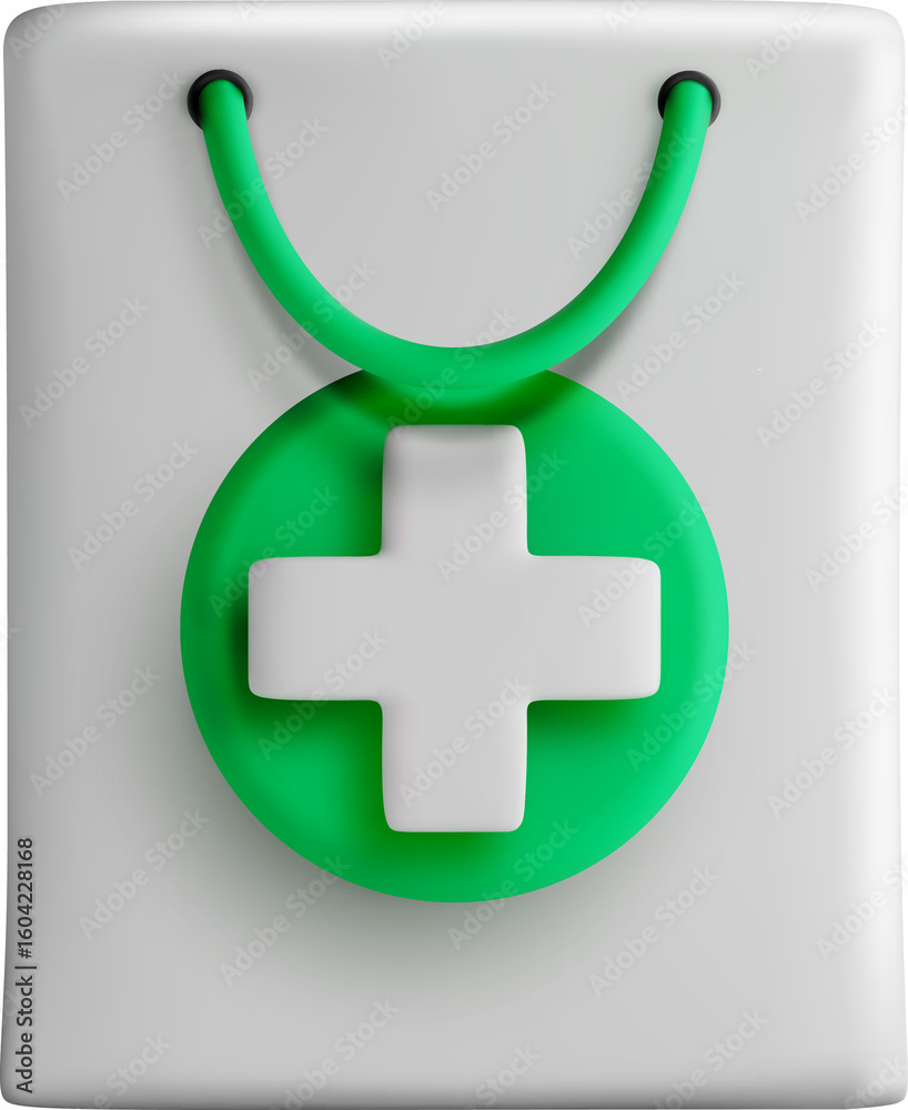 Obraz premium 3D Medical Kit Design with Green Accents