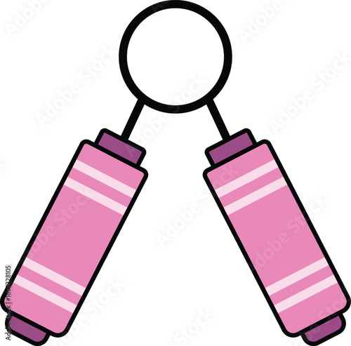 Pink hand grip strength training tool illustration