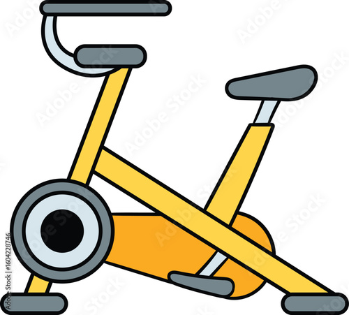 Indoor exercise bike side view illustration