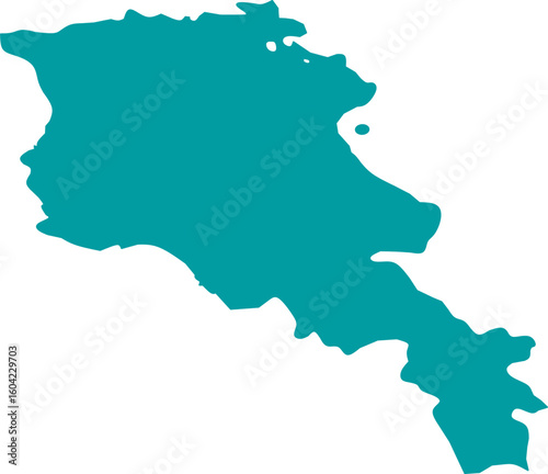 Blue silhouette of Armenia map on a white background. Clean vector illustration ideal for educational use, geographic designs, infographics, and political or cultural materials.