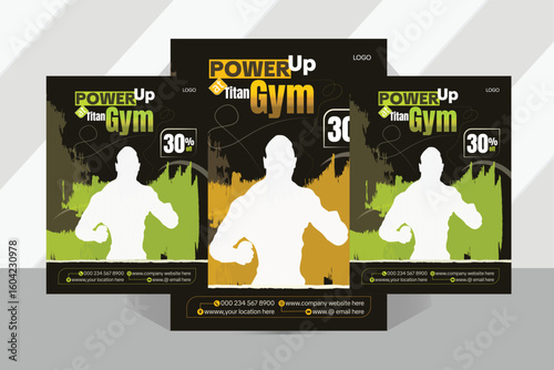 modern gym poster design template