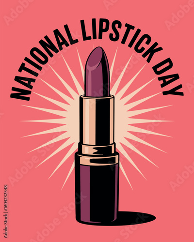 National Lipstick Day Makeup Beauty Product Celebration Poster