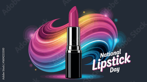 National Lipstick Day Pink Lipstick Celebration Design