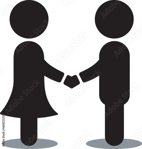 Handshake Between Man and Woman Icon Silhouette