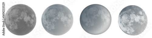 moon set  isolated on white, full moon set png