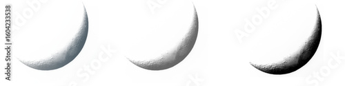 cresent moon set isolated on white