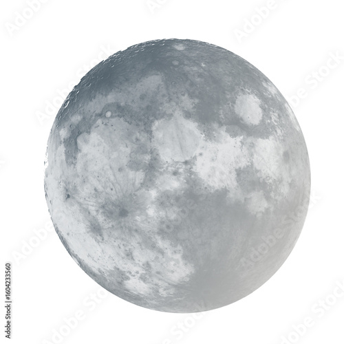 full moon isolated on white, png