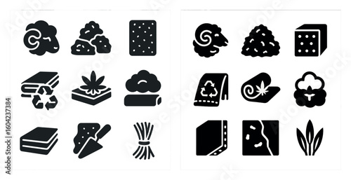 Recycling and sustainability icons set – solid, eco-friendly, green design symbols