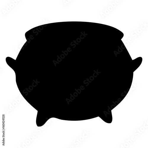Icono con silueta de caldero de bruja para felicitaciones y tarjetas de Halloween