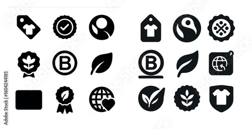 Eco-friendly and sustainability icons set – solid, filled, nature and green symbols