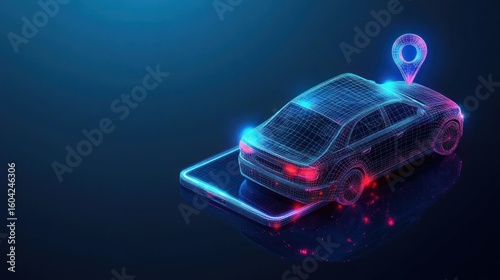 Digital car location tracking on smartphone.