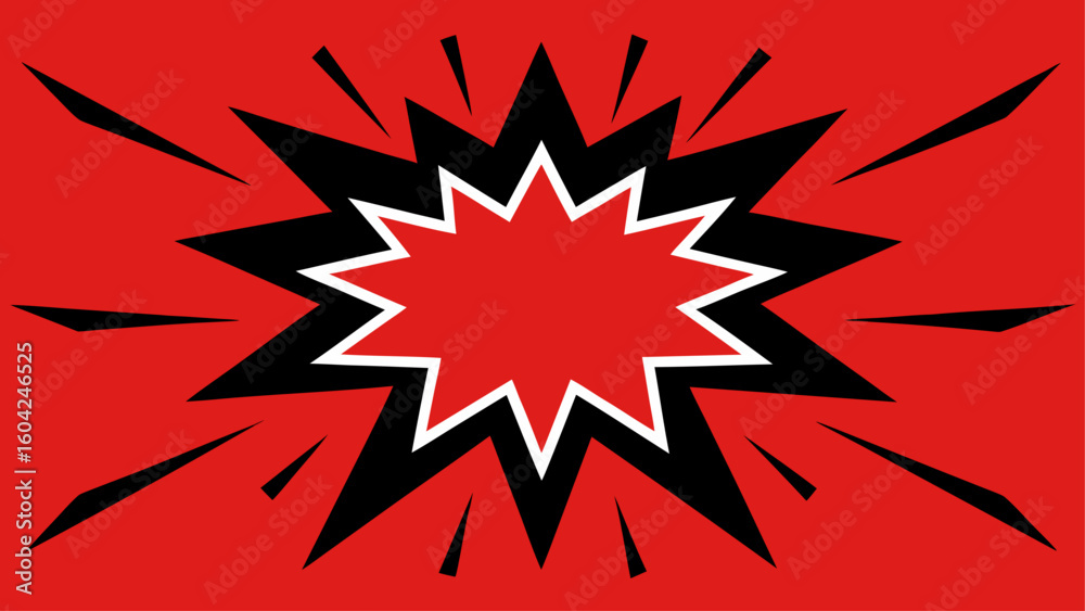 Fototapeta premium comic style frame red black