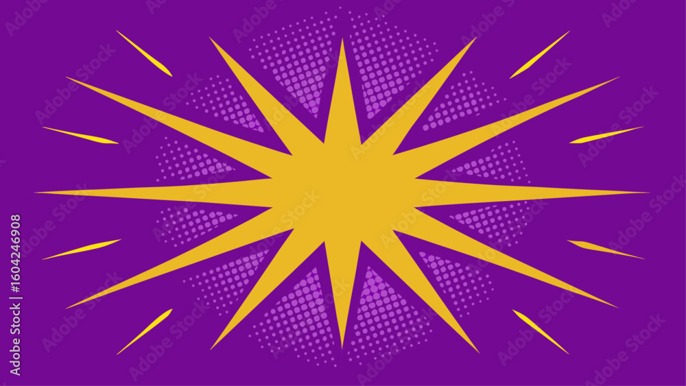 Obraz premium Purple Halftone Starburst Dots