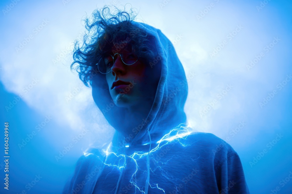 Fototapeta premium portrait of a young man in a blue jacket