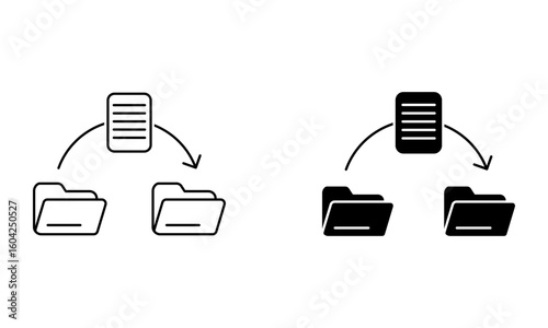 file copy and transfer folder icon vector