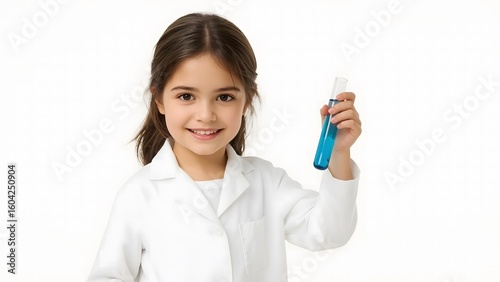 Science Education Concept with Test Tube and Blue Solution