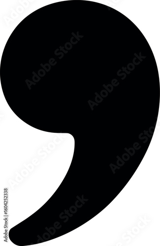 Comma vector silhouette design