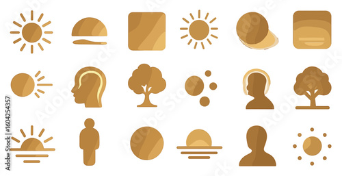 Nature and environment icons set – flat, filled, eco and green symbols