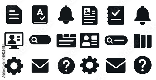 User interface solid icons set – flat, filled, ui and ux design elements