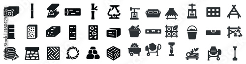Recycling and eco-friendly silhouette icons set - green, environment, sustainability symbols