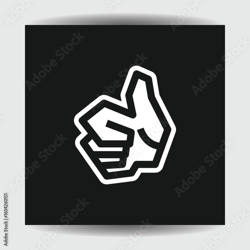 thumbs up graphic in sporty and aggresive style