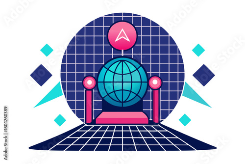 Futuristic Artificial Intelligence Concept with Abstract Digital Human Head and Glowing Network Lines