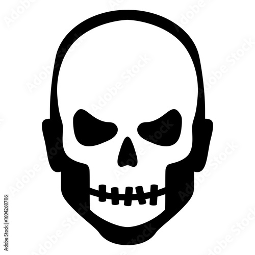 Feliz Halloween. Día de los muertos. Disfraz de zombi. Icono con cabeza de hombre joven con máscara de calavera