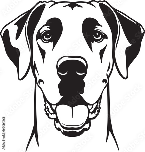 Great Dane Dog Happy Face silhouette
