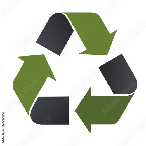 Universal recycling symbol icon indicating materials are recyclable ecology environment conservation resource management waste reduction
