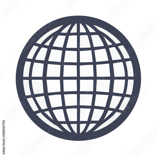 Global network graphic icon showing international connectivity and worldwide communications