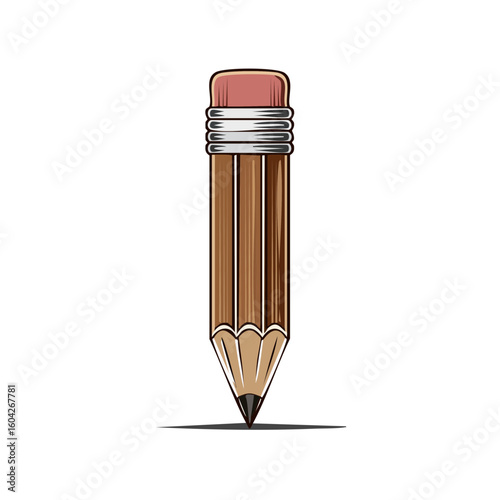 Wooden pencil drawing a line on a black background, office and art concept