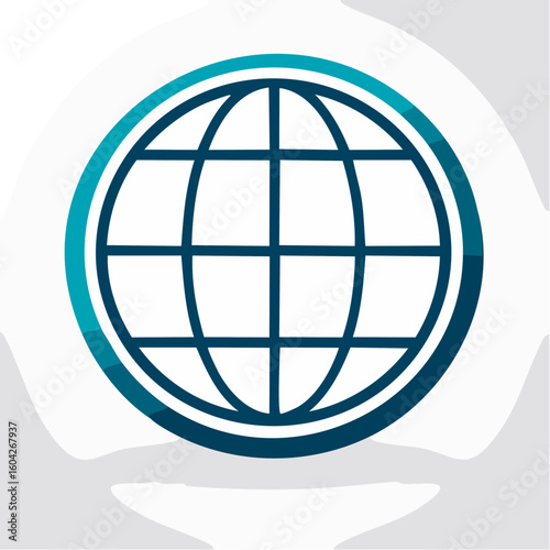 Global icon design for web or print with abstract earth sphere showing international networking concept
