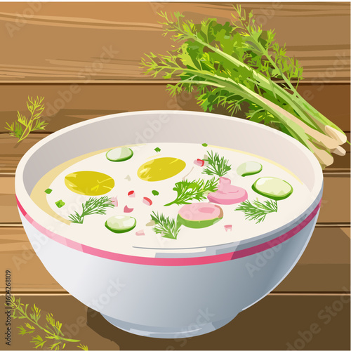Chlodnik: A Refreshing Cold Beet Soup Vector Image