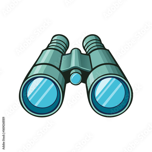 Cartoon Binoculars Optics for Birdwatching or Surveillance Observation Equipment