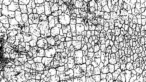Cracked dry earth abstract seamless black and white textured pattern, grungy dot texture, 