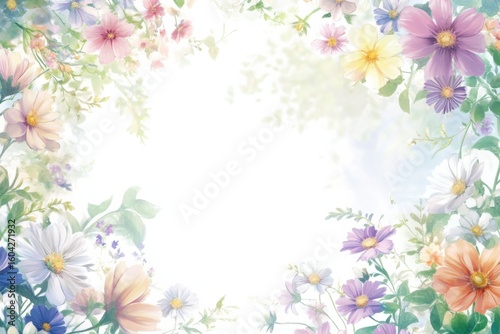 Soft pastel spring floral background illustration