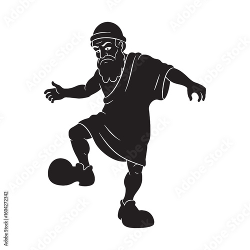 Ancient Momus digital black visual, accurately portraying this revered deity – Momus silhouette – Momus Vector – Silhouette of Momus – Greek god vector

