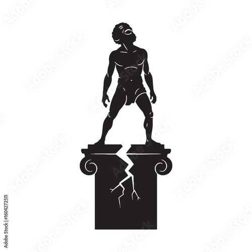 Witty Momus black vector asset, a truly modern digital image for diverse uses – Momus silhouette – Momus Vector – Silhouette of Momus – Greek god silhouette

