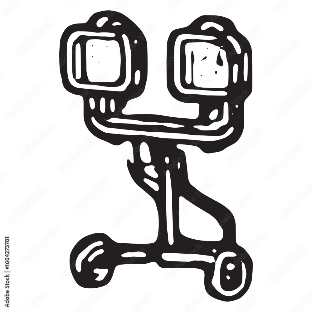 Fototapeta premium Construction Survey Binoculars Illustration for Site Planning