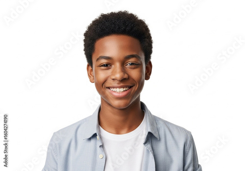 Happy African American Boy Smiling Close-up Portrait

