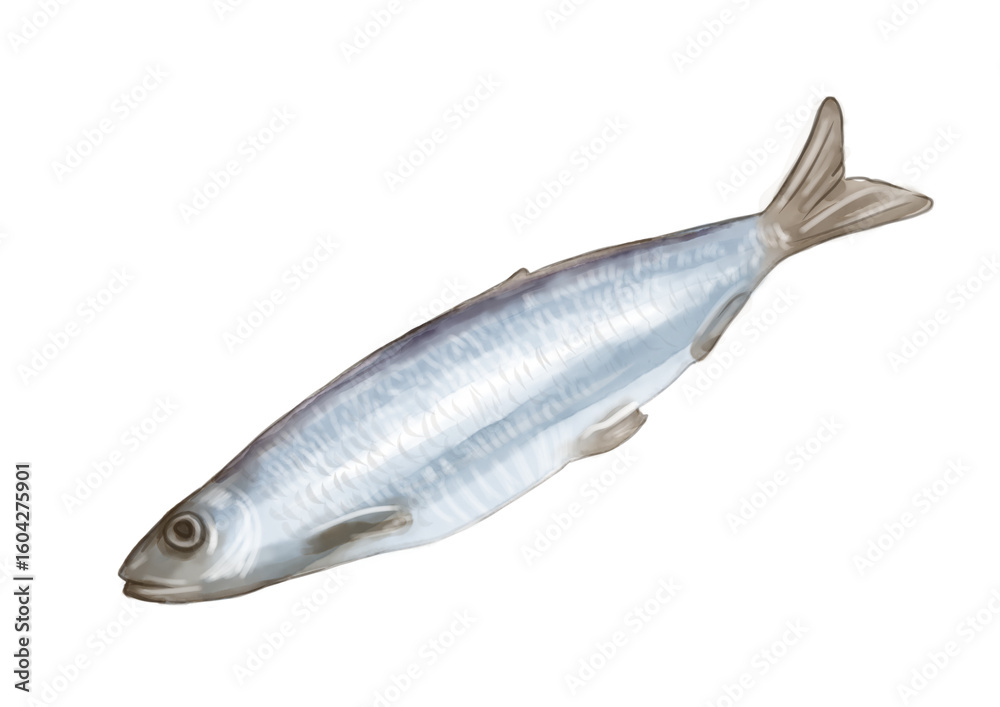 Fototapeta premium Fish watercolor illustration drawing isolated o transparent background png file