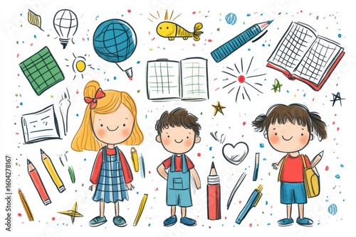 Excited Kids on Their First Day